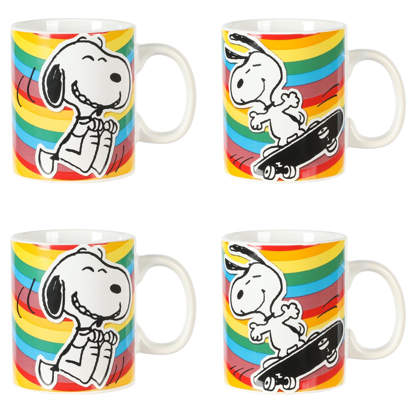 Peanuts 70th Anniversary 4-Piece 15oz Snoopy Stoneware Mug Set