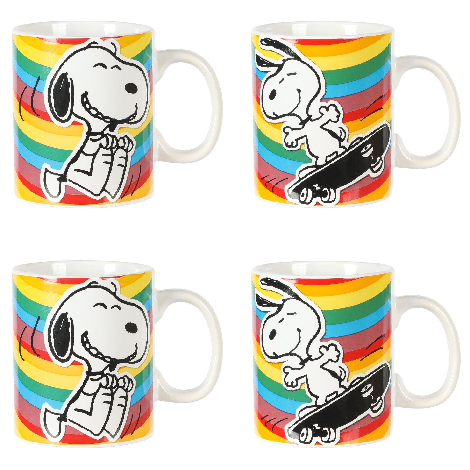 Peanuts 70th Anniversary 4-Piece 15oz Snoopy Stoneware Mug Set