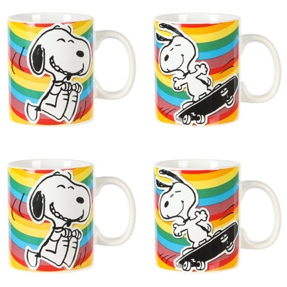 Peanuts 70th Anniversary 4-Piece 15oz Snoopy Stoneware Mug Set