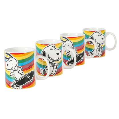 Peanuts 70th Anniversary 4-Piece 15oz Snoopy Stoneware Mug Set