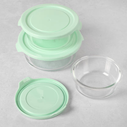 Martha Stewart Hadsell 6-Piece (32.1oz, 22oz, 13.5oz) Round Borosilicate Glass Storage Container Set w/ Lids