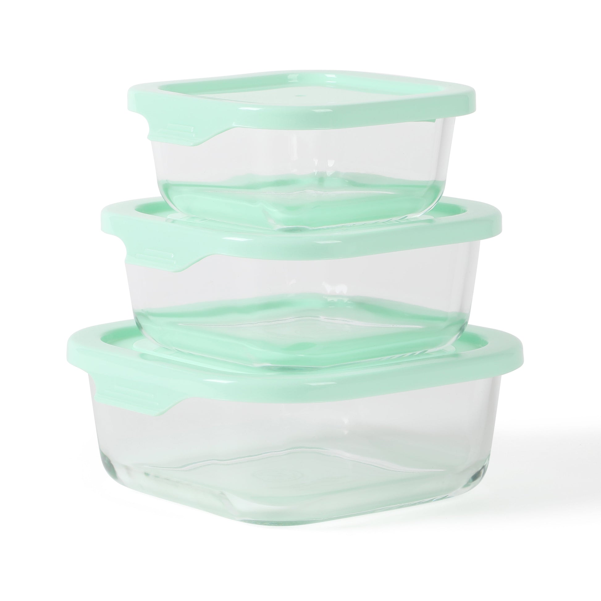 Martha Stewart Hadsell 6-Piece (27oz, 17.6oz, 10.8oz) Borosilicate Glass Square Storage Container Set w/ Lids