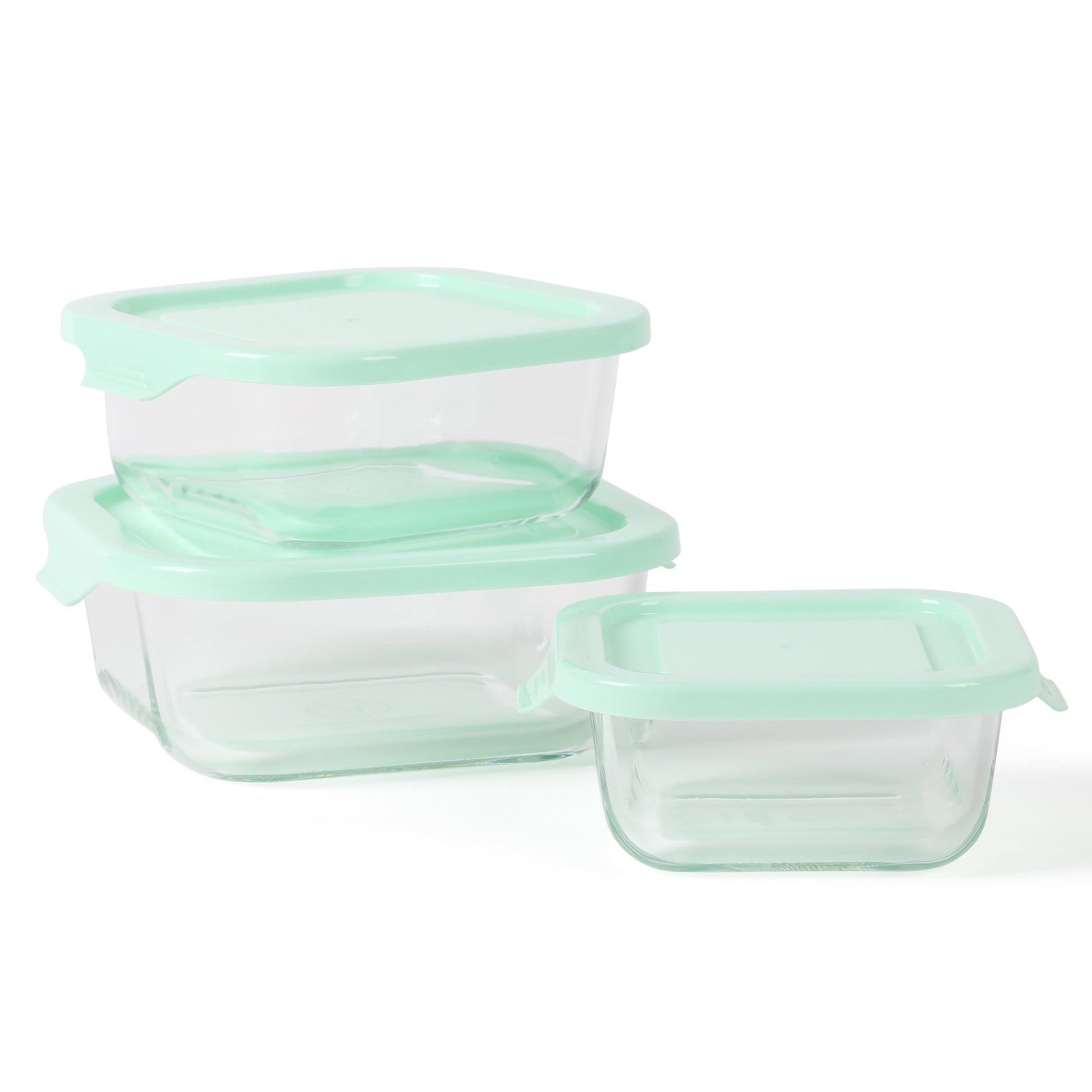 Martha Stewart Hadsell 6-Piece (27oz, 17.6oz, 10.8oz) Borosilicate Glass Square Storage Container Set w/ Lids