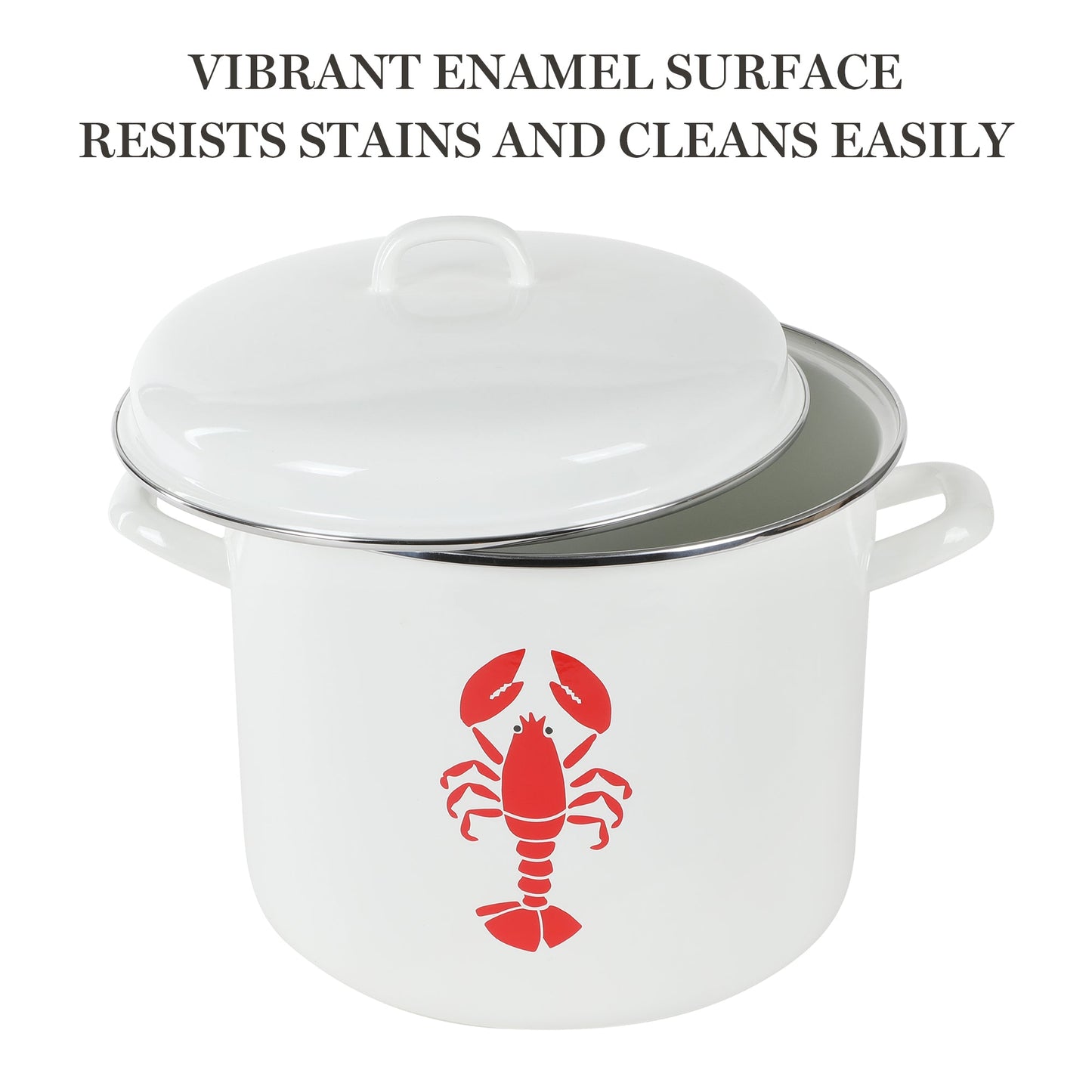 Martha Stewart Thayer 16-Quart Enamel on Steel Lobster Stock Pot
