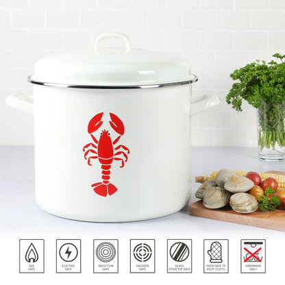 Martha Stewart Thayer 16-Quart Enamel on Steel Lobster Stock Pot