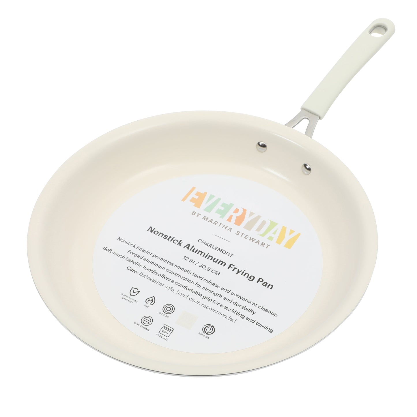 Martha Stewart Everyday Charlemont 12-Inch Linen Aluminum Fry Pan