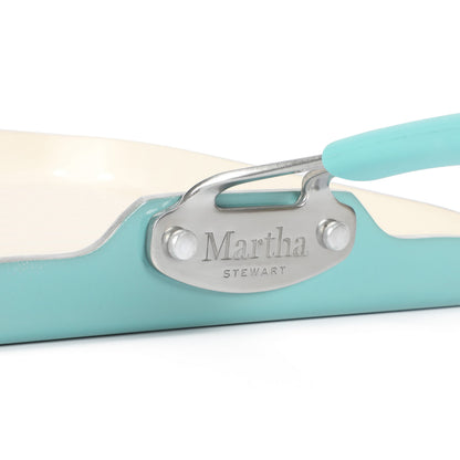 Martha Stewart Everyday Charlemont 10-Inch Teal Aluminum Square Griddle