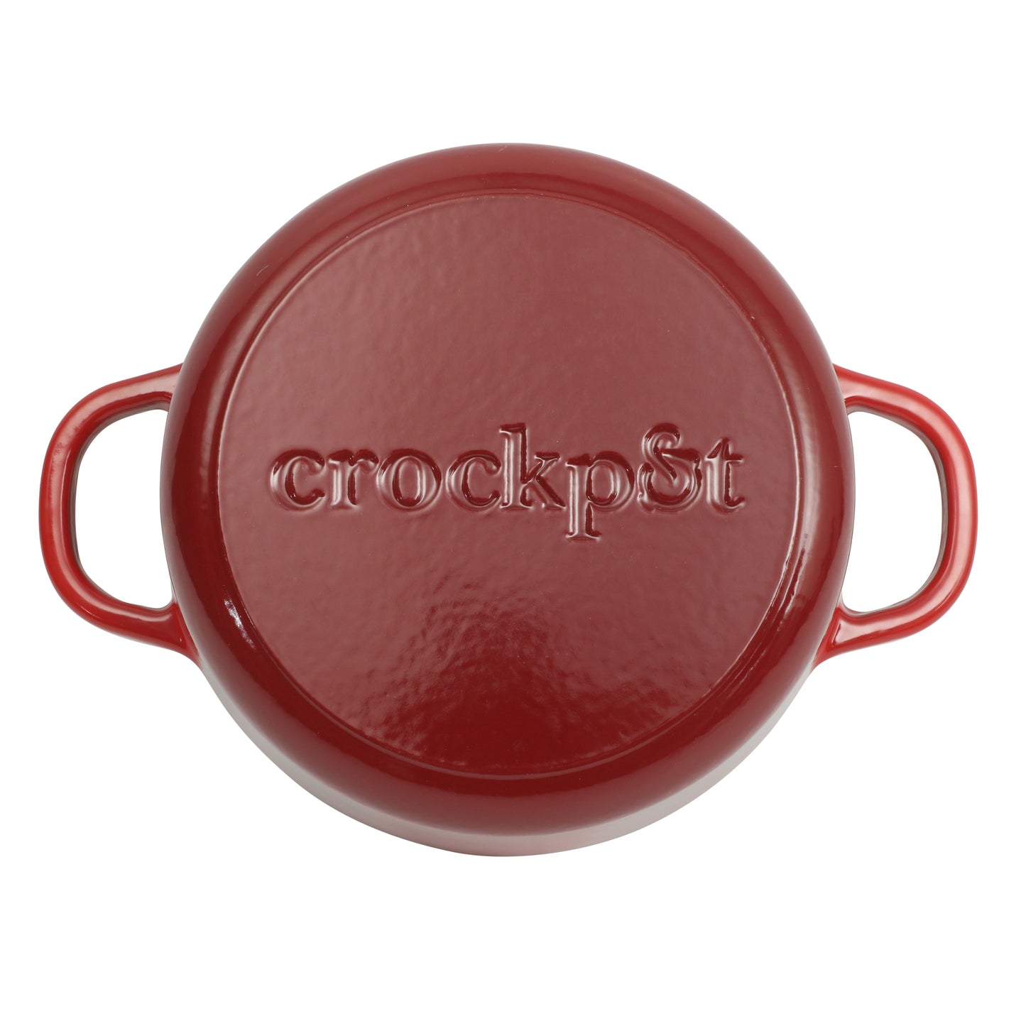 Crock Pot Artisan 3-Quart Round Cast Iron Dutch Oven With Oven Safe Borasilicate Lid - Red