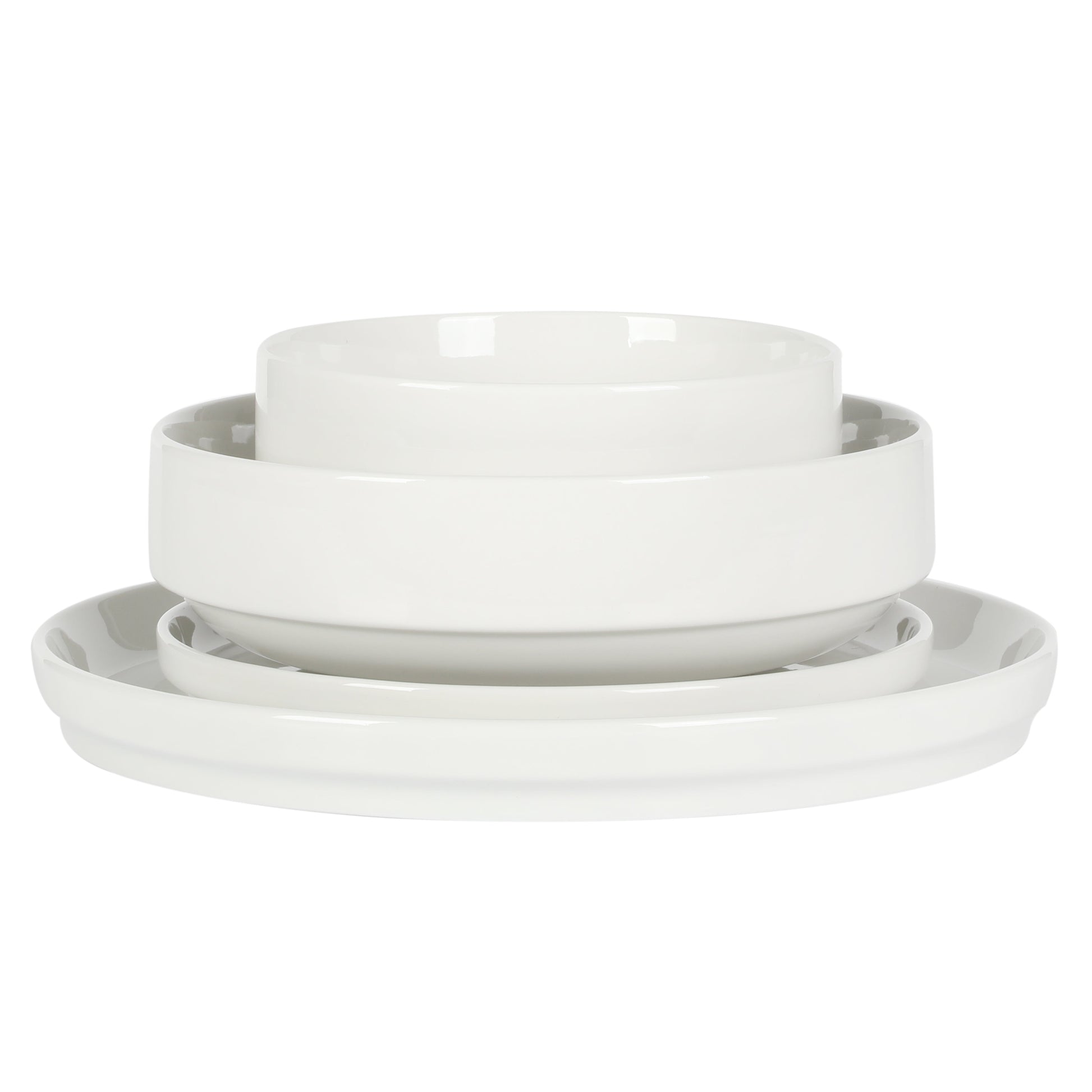 Gibson Home Rothernberg 16 Piece Stackable Porcelain Plates and Bowls Dinnerware Set