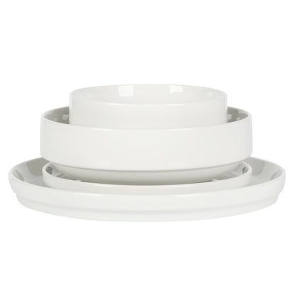 Gibson Home Rothernberg 16 Piece Stackable Porcelain Plates and Bowls Dinnerware Set