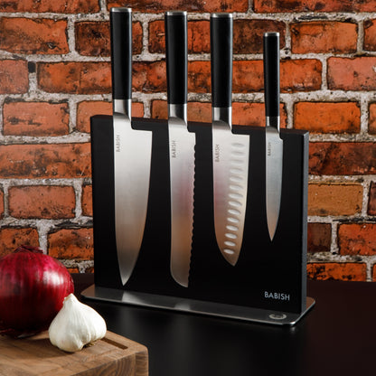 Babish 5 Piece 1.4116 German Steel Magnetic Knife Block Set