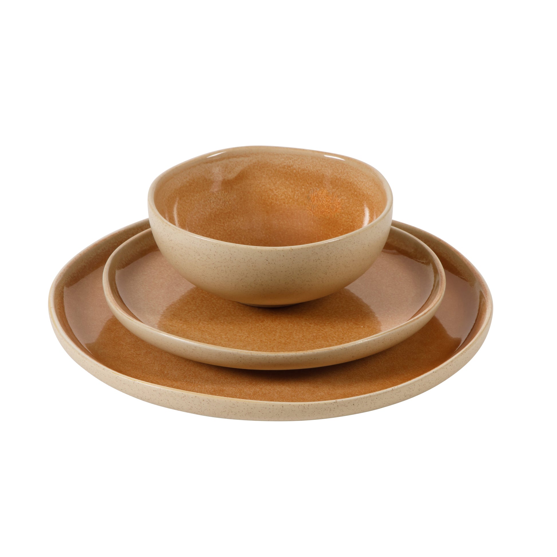 Gibson Elite Manila Bay 12-Piece Stoneware Dinnerware Set, Service for 4, Reactive Glaze Modern Artisan Plates, Bowls & Mugs, Round Design