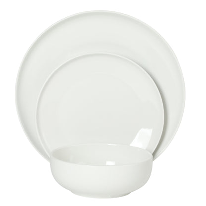 Gibson Home Havenstone 12-Piece Porcelain Dinnerware Set – Dinner Plates, Salad Plates & Bowls, Classic White Everyday Dish Set for Home, Kitchen, Microwave & Dishwasher Safe