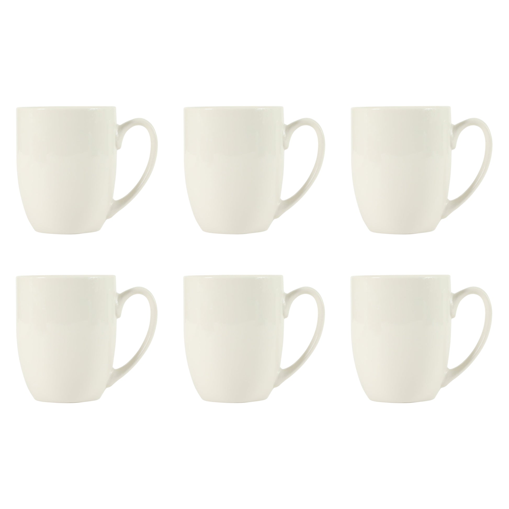 Gibson Home Great Essentials 16 Ounce Porcelain Coffee Mugs - Set of 6 - Cups for Latte, Hot Tea, Cappuccino, Mocha, Espresso, Cocoa