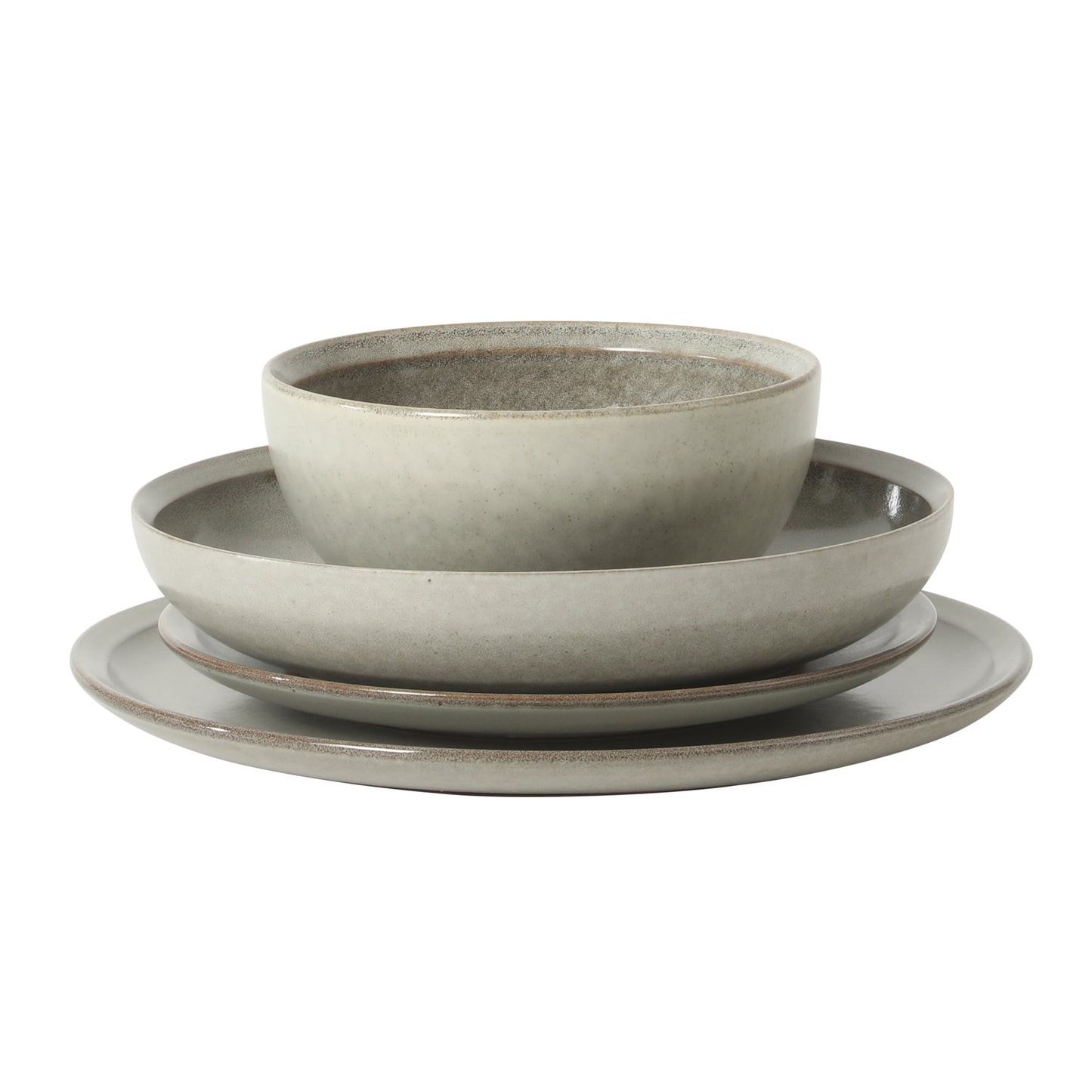 Gibson Elite Beckett Stoneware Matte Reactive Glaze 16 Piece (Service for 4) Plates and Bowls Dinnerware Set