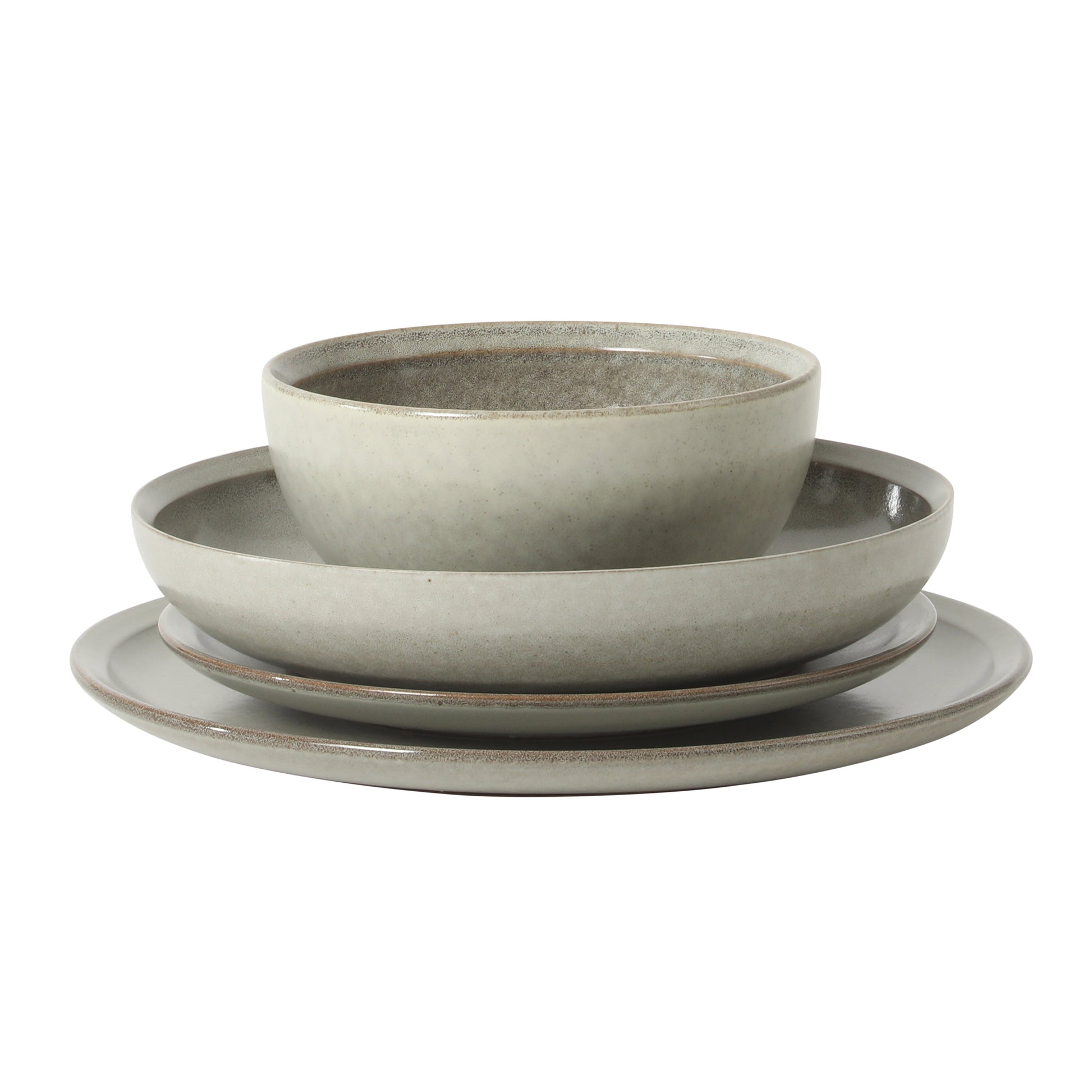 Gibson Elite Beckett Stoneware Matte Reactive Glaze 16 Piece (Service for 4) Plates and Bowls Dinnerware Set