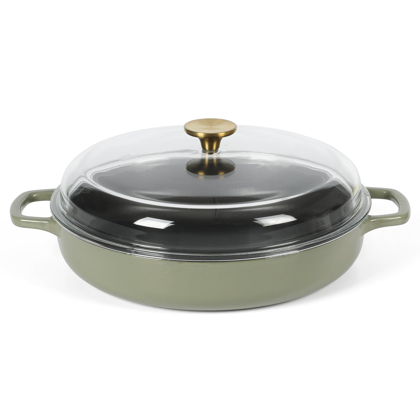 Sur La Table Kitchen Essentials 3.75-Quart Enameled Cast Iron All-In-One Multi-Purpose Non-Toxic Nonstick Braiser Pan w/ Borosilicate Glass Lid