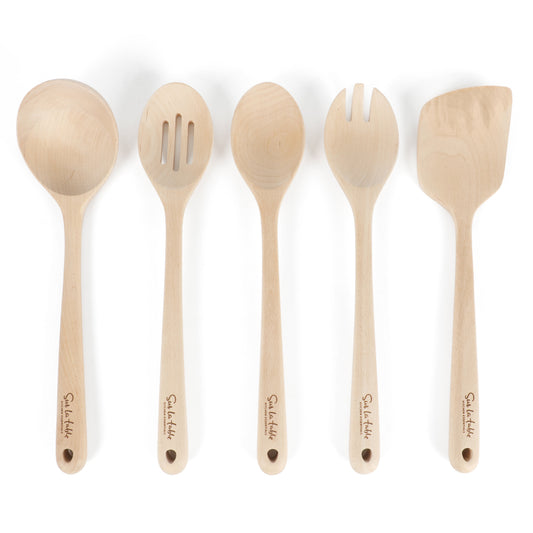 Sur La Table Kitchen Essentials 5-Piece Beech Wood Kitchen Tools Set