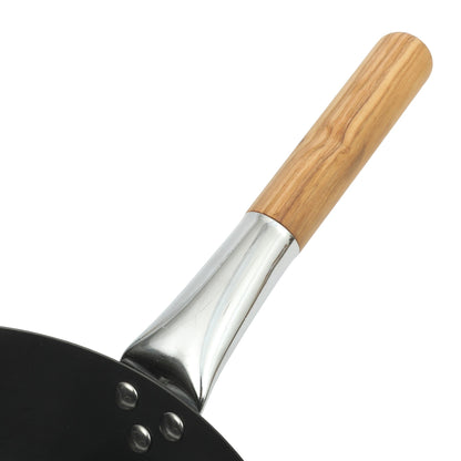 Sur La Table Kitchen Essentials Quick Fire Carbon Steel 13.5" Flat Bottom Wok