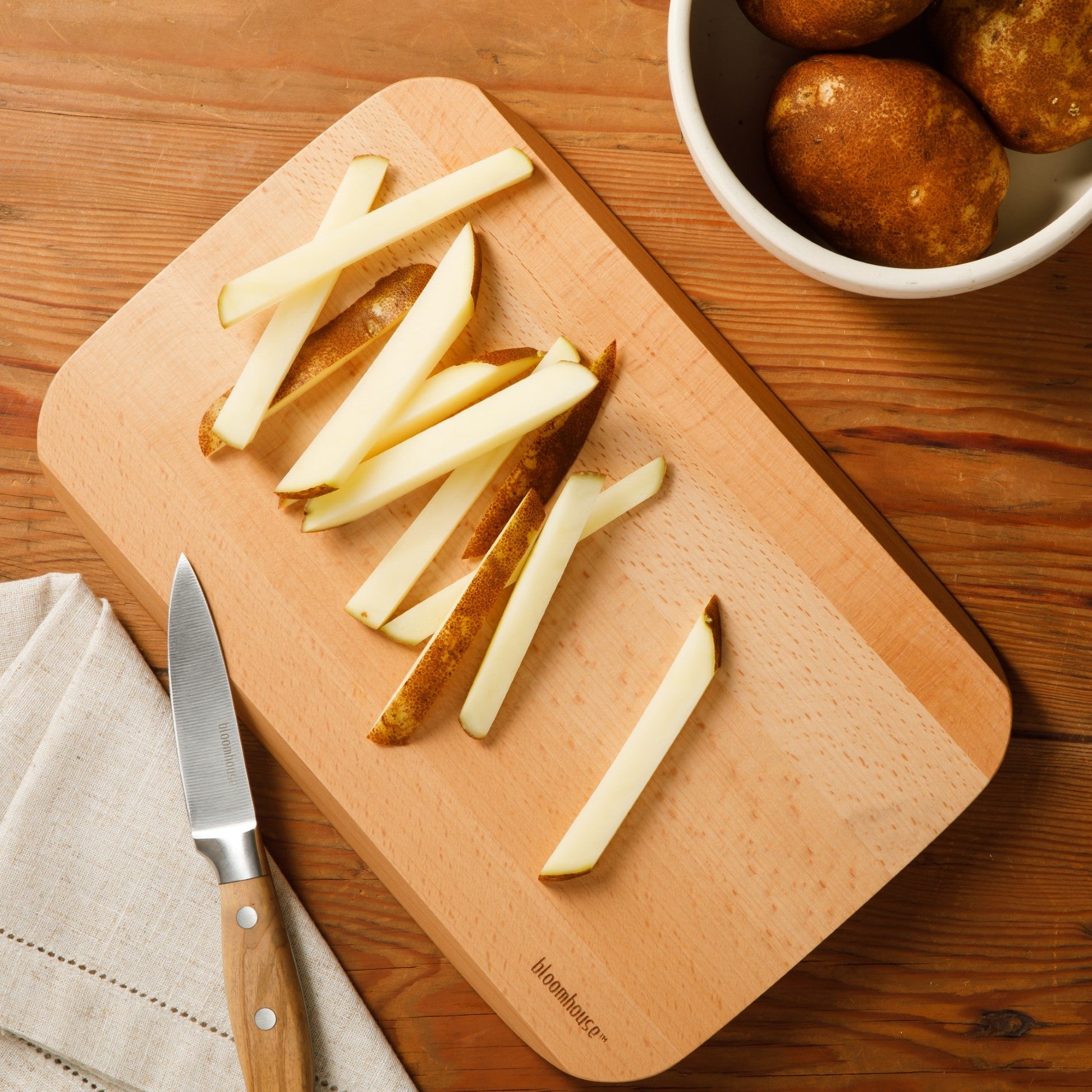 Bloomhouse Made in Lake Como, Italy Oil Coated Italian Beech Wood Cutting Board
