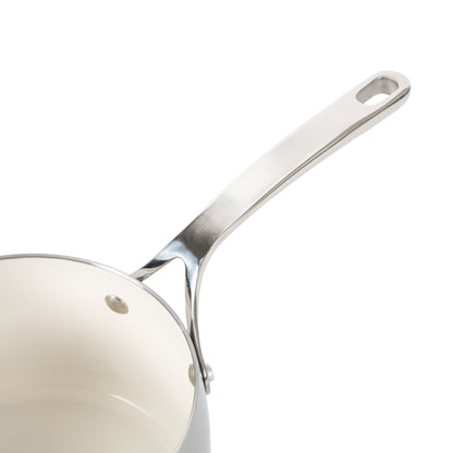 Bloomhouse 3-QT Triply Stainless Steel Sauce Pan w/ Non-Stick Non-Toxic Pro Ceramic Interior