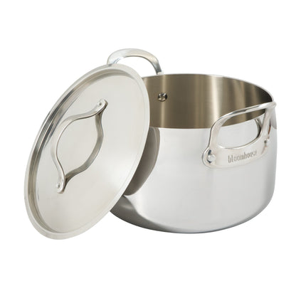 Bloomhouse 8 Quart Tri-Ply Stainless Steel Stock Pot with Lid – Dutch Oven, Oven Safe, Dishwasher Safe