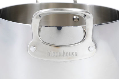 Bloomhouse 8 Quart Tri-Ply Stainless Steel Stock Pot with Lid – Dutch Oven, Oven Safe, Dishwasher Safe
