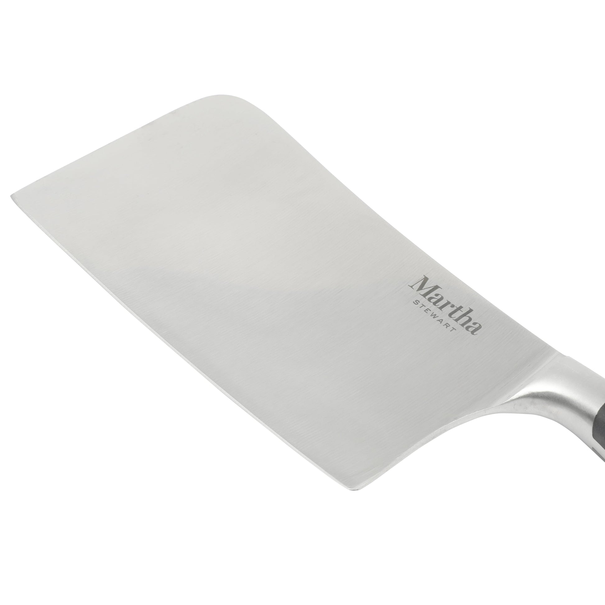 Martha Stewart Carverton 6" Cleaver Knife, High Carbon Stainless Steel Kitchen Knive  W/ Black Triple Rivet Handle
