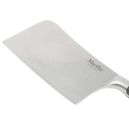 Martha Stewart Carverton 6" Cleaver Knife, High Carbon Stainless Steel Kitchen Knive  W/ Black Triple Rivet Handle