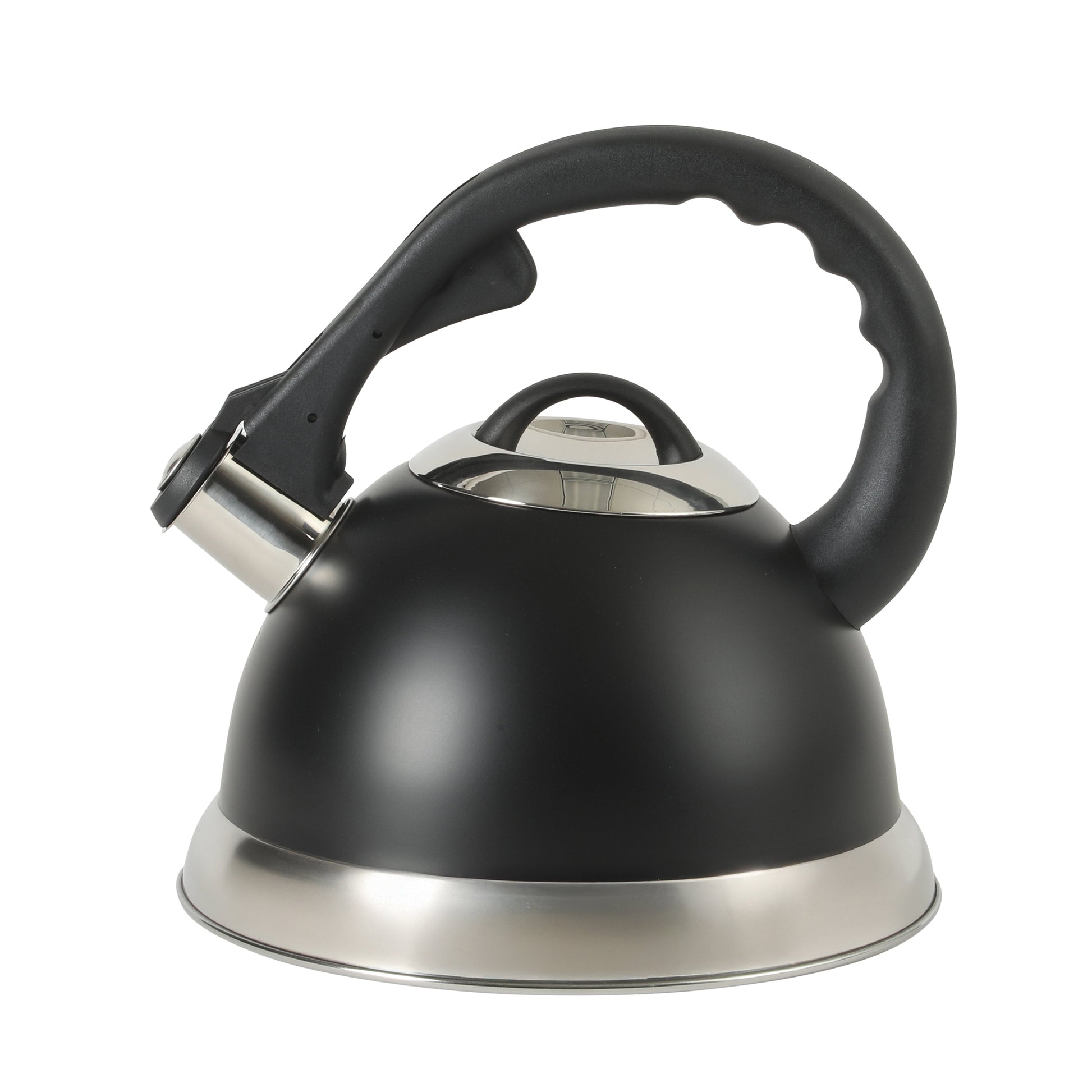 Mr. Coffee Clarefield 2.4 Quart Whistling Tea Kettle – Stovetop Water Kettle with Lid, Heat-Resistant Nylon Handle and Knob, Stainless Steel Trim