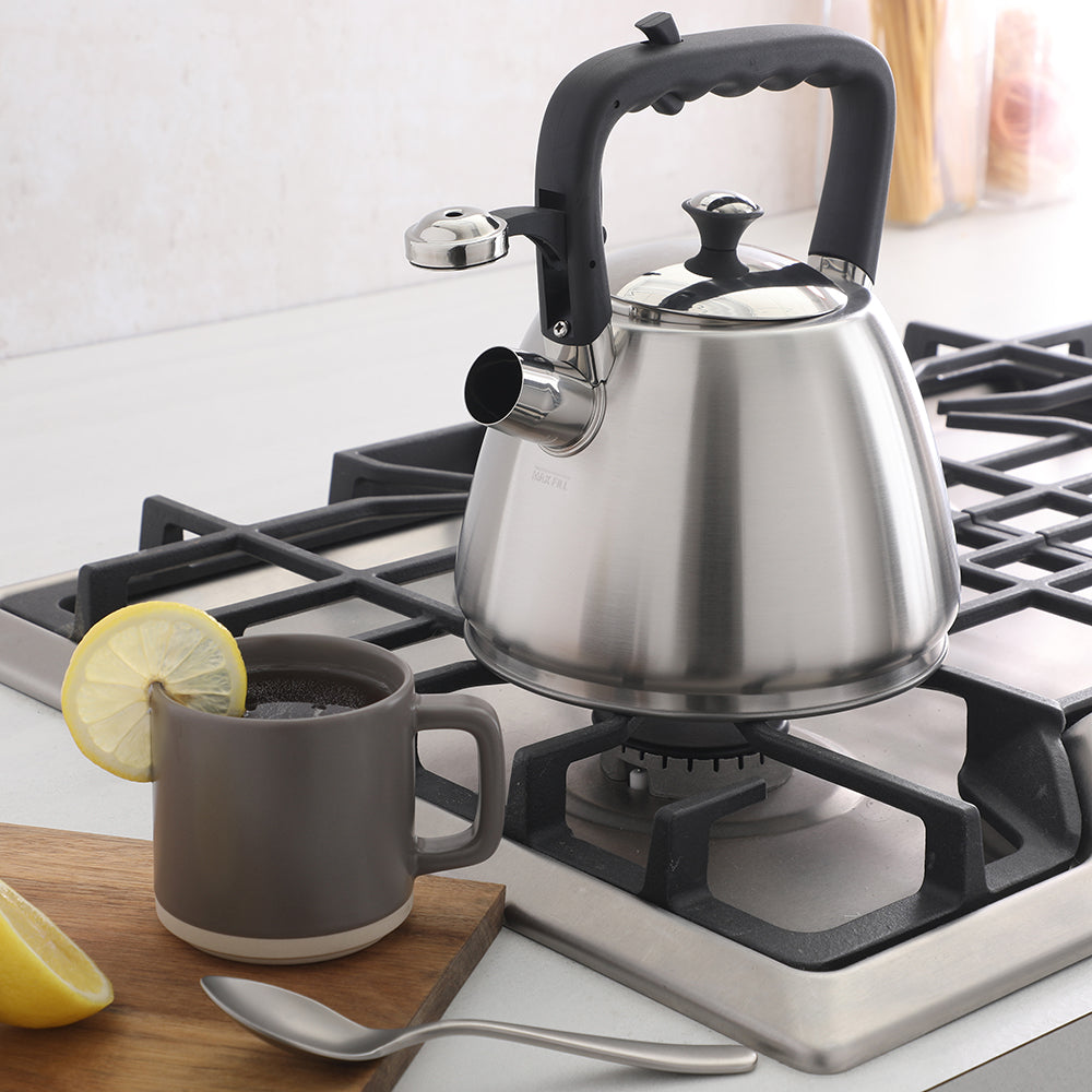 Mr. Coffee Armidale Large 2.5QT Brushed Stainless Steel Whistling Tea Kettle