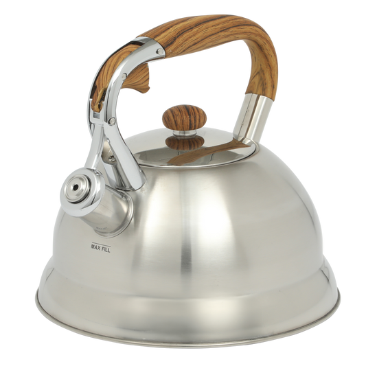 Mr. Coffee Woodmont 2-Quart Stainless Steel Tea Kettle w/ Wood Handle