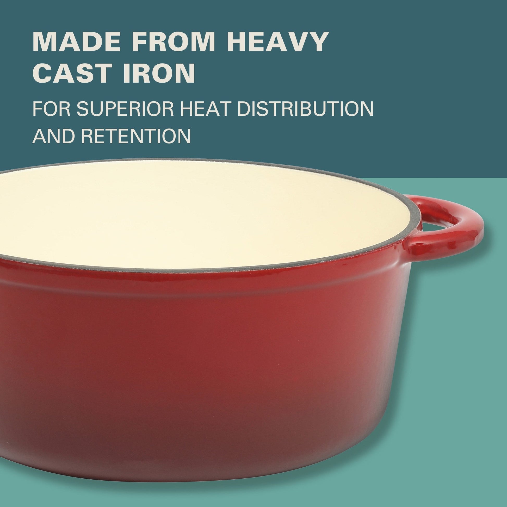 Gibson Home Addlestone 5 Quart Enameled Cast Iron Dutch Oven
