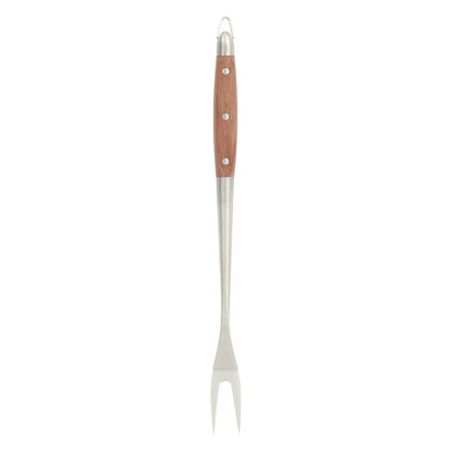 Sur La Table Kitchen Essentials Family Cookout Heavy Duty Stainless Steel Grilling Tool Set W/ Wooden Handles, Tongs, Slotted Turner, and Fork Set
