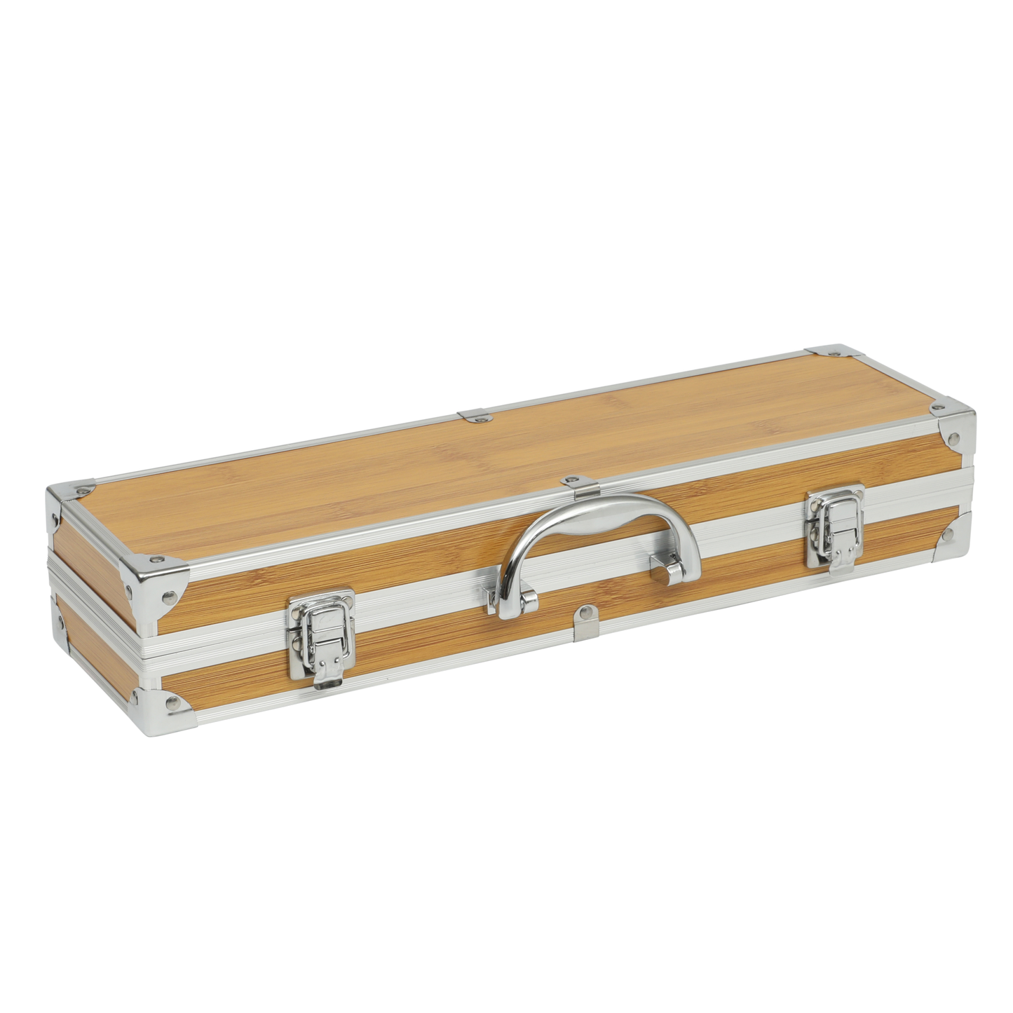 Gibson Home Barbeque Pro 8 Piece BBQ Tools W/ Acacia Wood Handles and Aluminum Storage Box