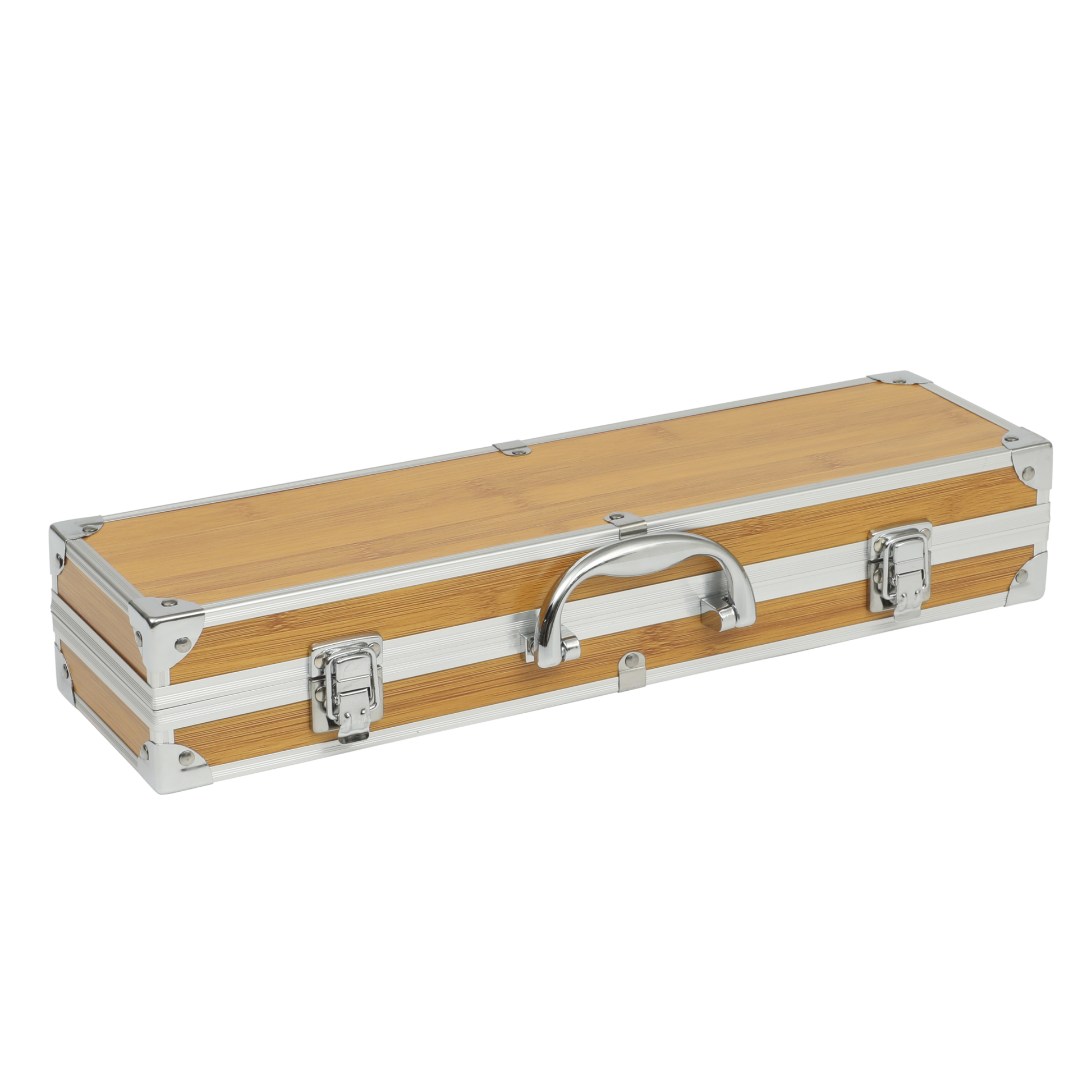 Gibson Home Barbeque Pro 8 Piece BBQ Tools W/ Acacia Wood Handles and Aluminum Storage Box