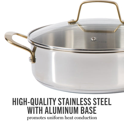 Martha Stewart Castelle 10-Piece Stainless Steel Cookware Set