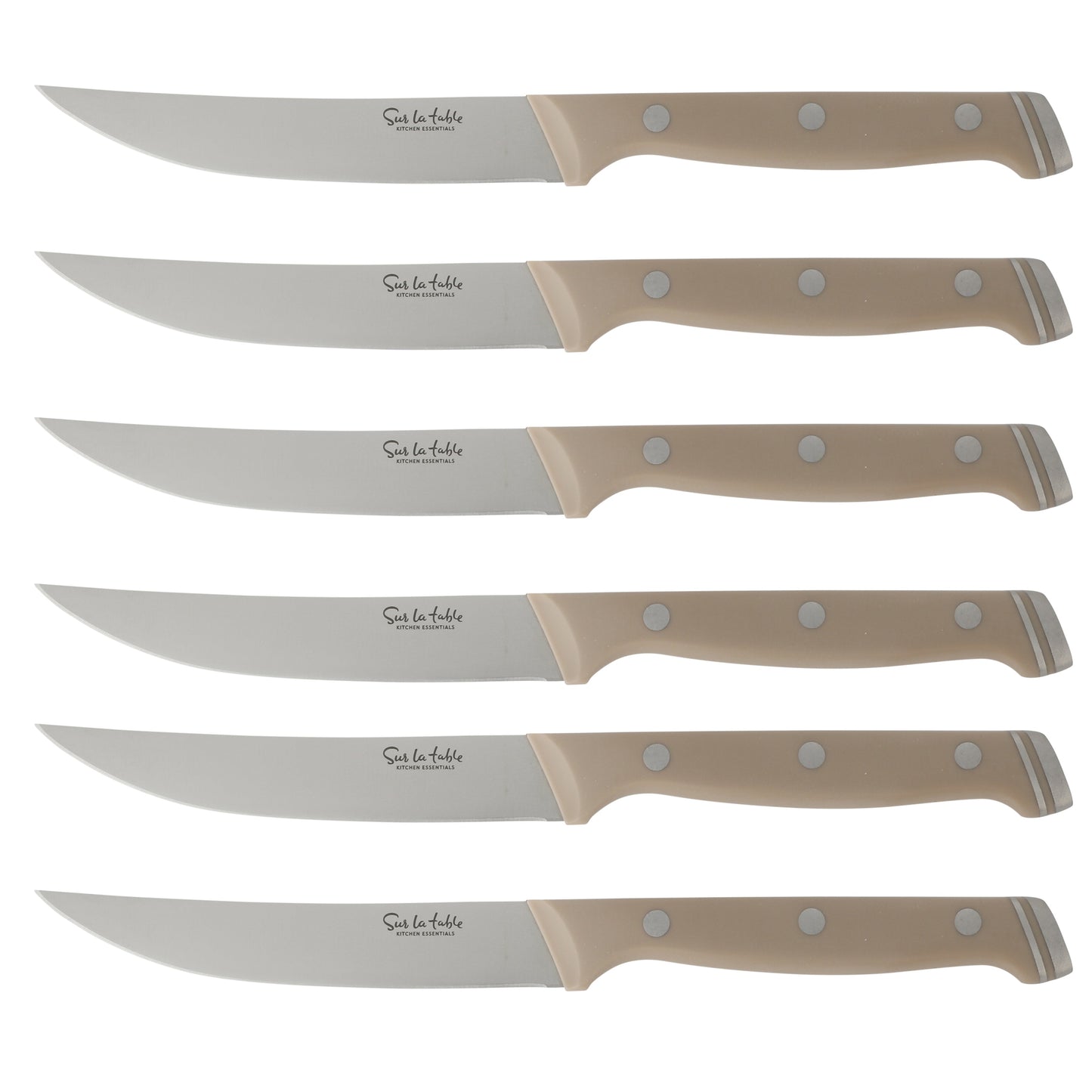 Sur La Table Kitchen Essentials 14 Piece Cutlery Set, German Steel Forged Knives, Beech Wood Block, Chef, Santoku, Bread, Steak Knives, Shears & Sharpener - Blue