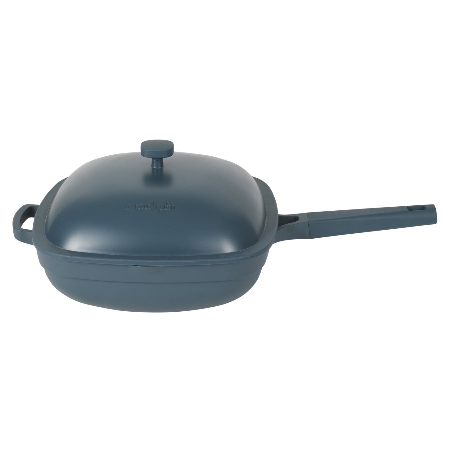 Crock Pot Northvale 5.3 Quart Ceramic Nonstick Sauté Pan with Steamer Basket & Lid, Cast Aluminum Pan with Induction Base and Soft-Touch Handle