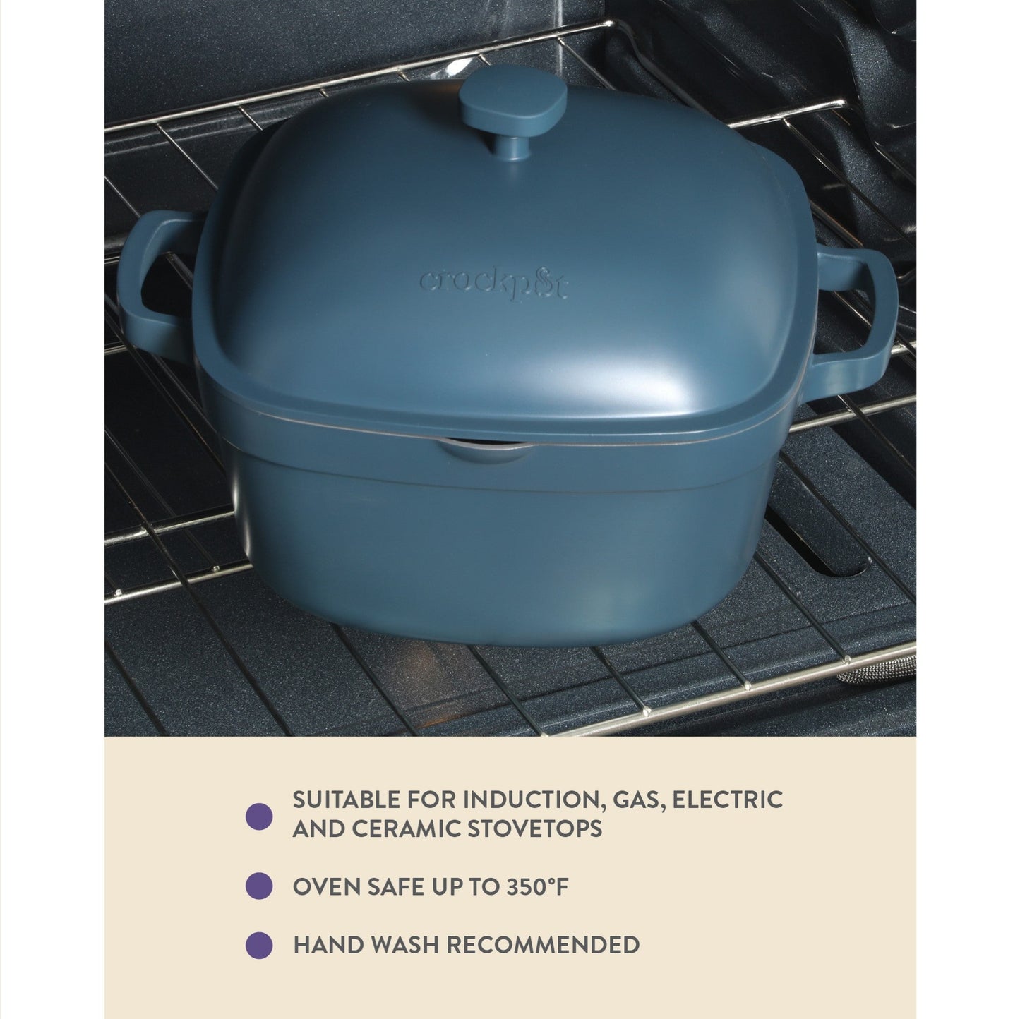 Crock-Pot Northvale Cast Aluminum Lightweight Durable 5.2 Quart Heavy Duty Dutch Oven Pot With Lid, Oven Safe, Dual Handles