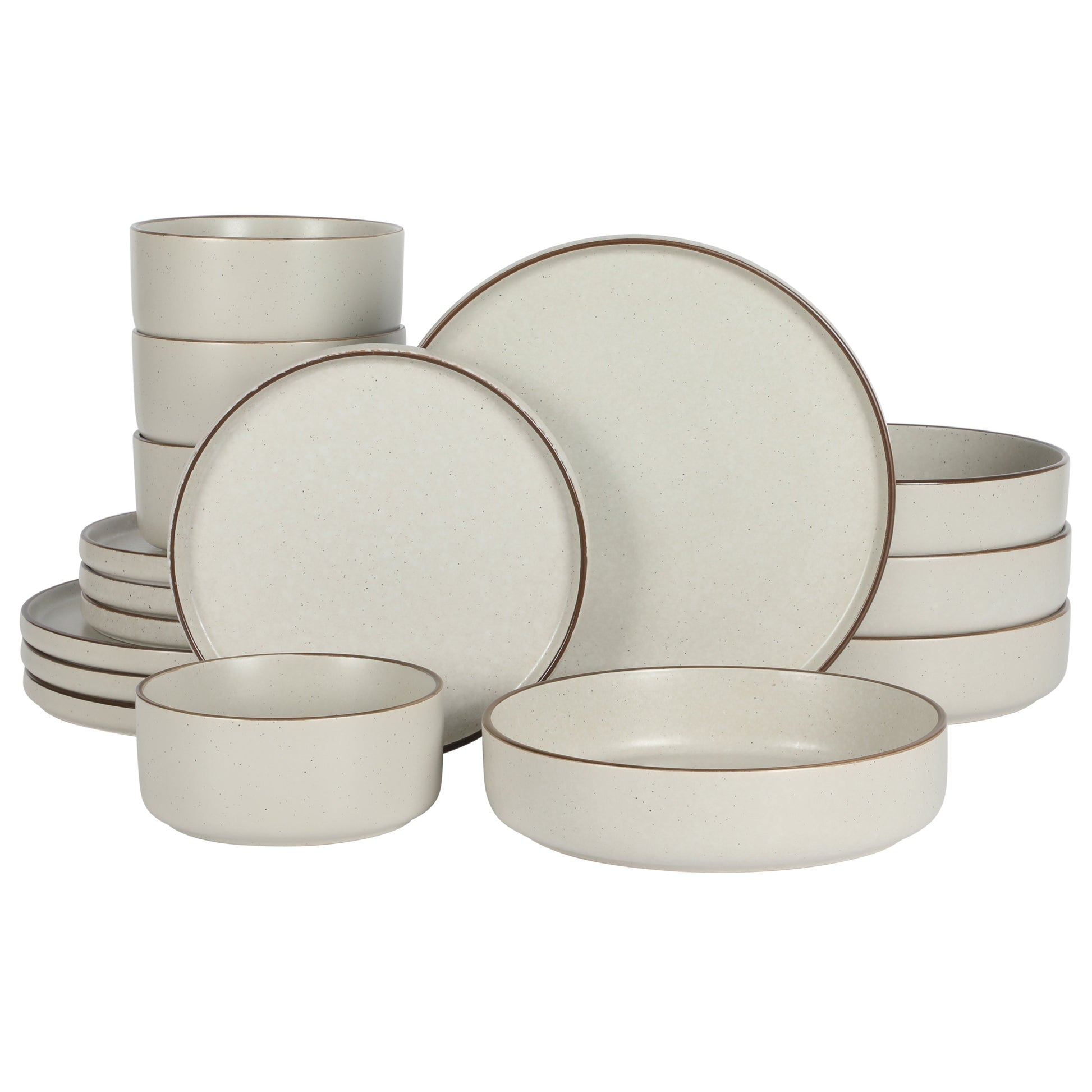 Gibson Elite Gelston Stoneware Matte Reactive Glaze 16 Piece (Service for 4) Plates and Bowl Dinnerware Set