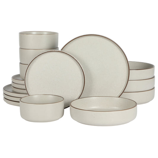 Gibson Elite Gelston Stoneware Matte Reactive Glaze 16 Piece (Service for 4) Plates and Bowl Dinnerware Set
