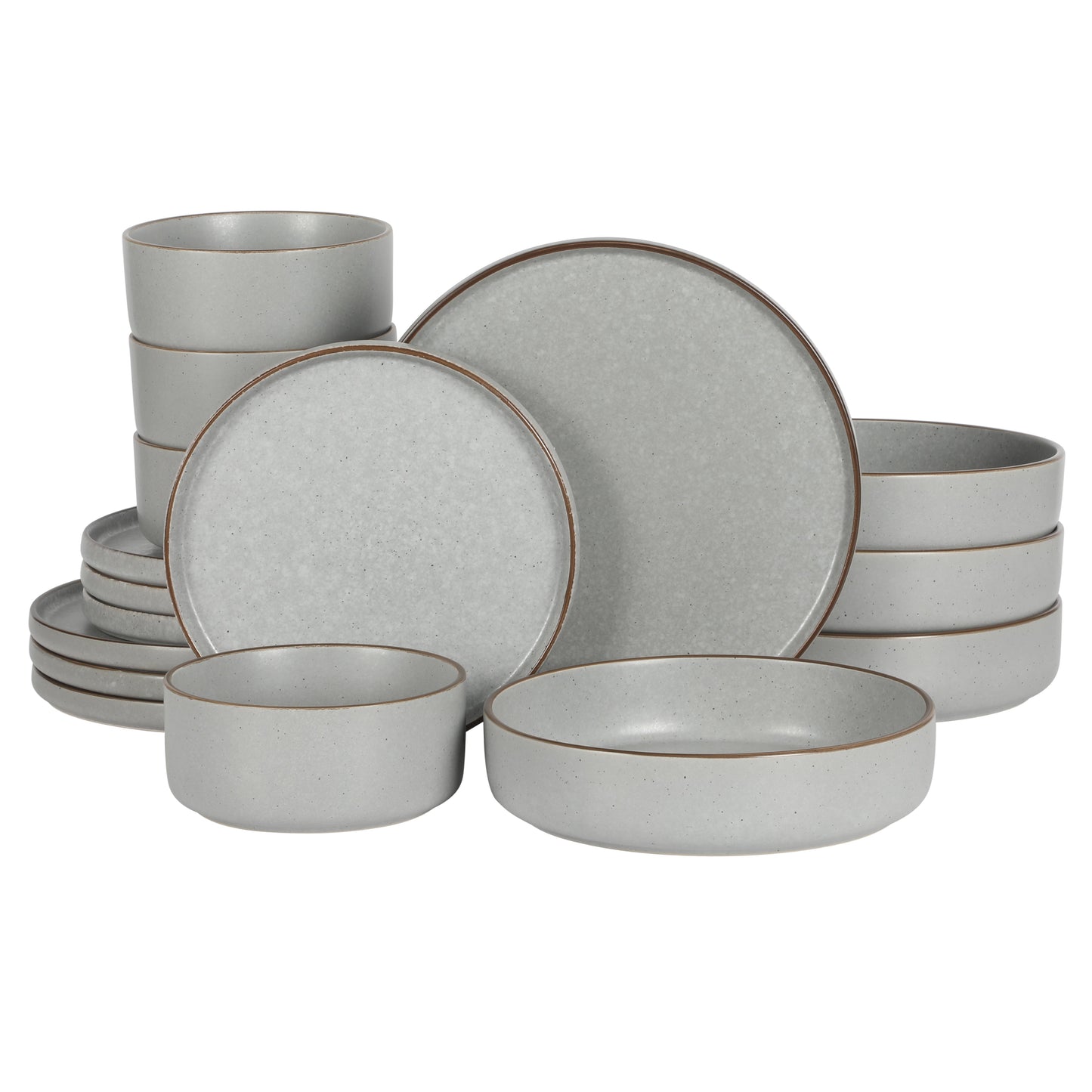 Gibson Elite Gelston Stoneware Matte Reactive Glaze 16 Piece (Service for 4) Plates and Bowl Dinnerware Set