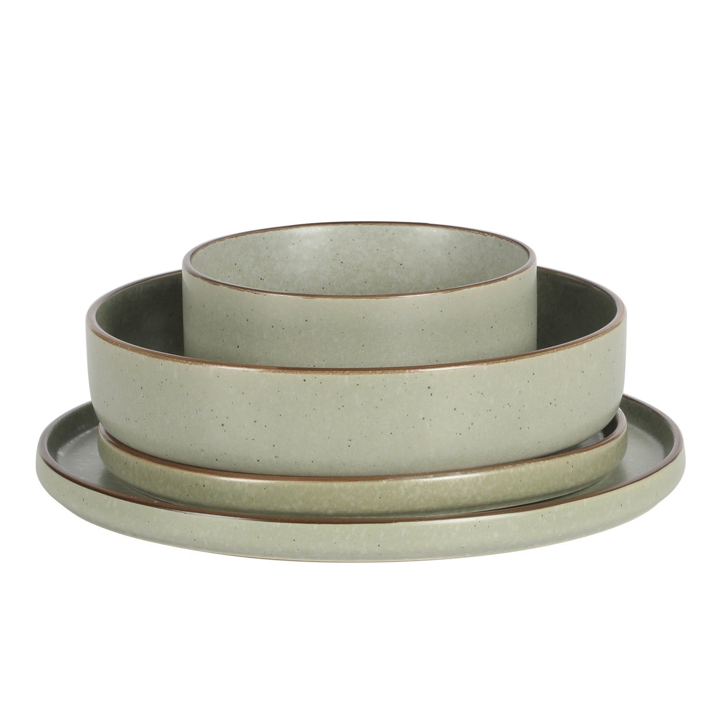 Gibson Elite Gelston Stoneware Matte Reactive Glaze 16 Piece (Service for 4) Plates and Bowl Dinnerware Set