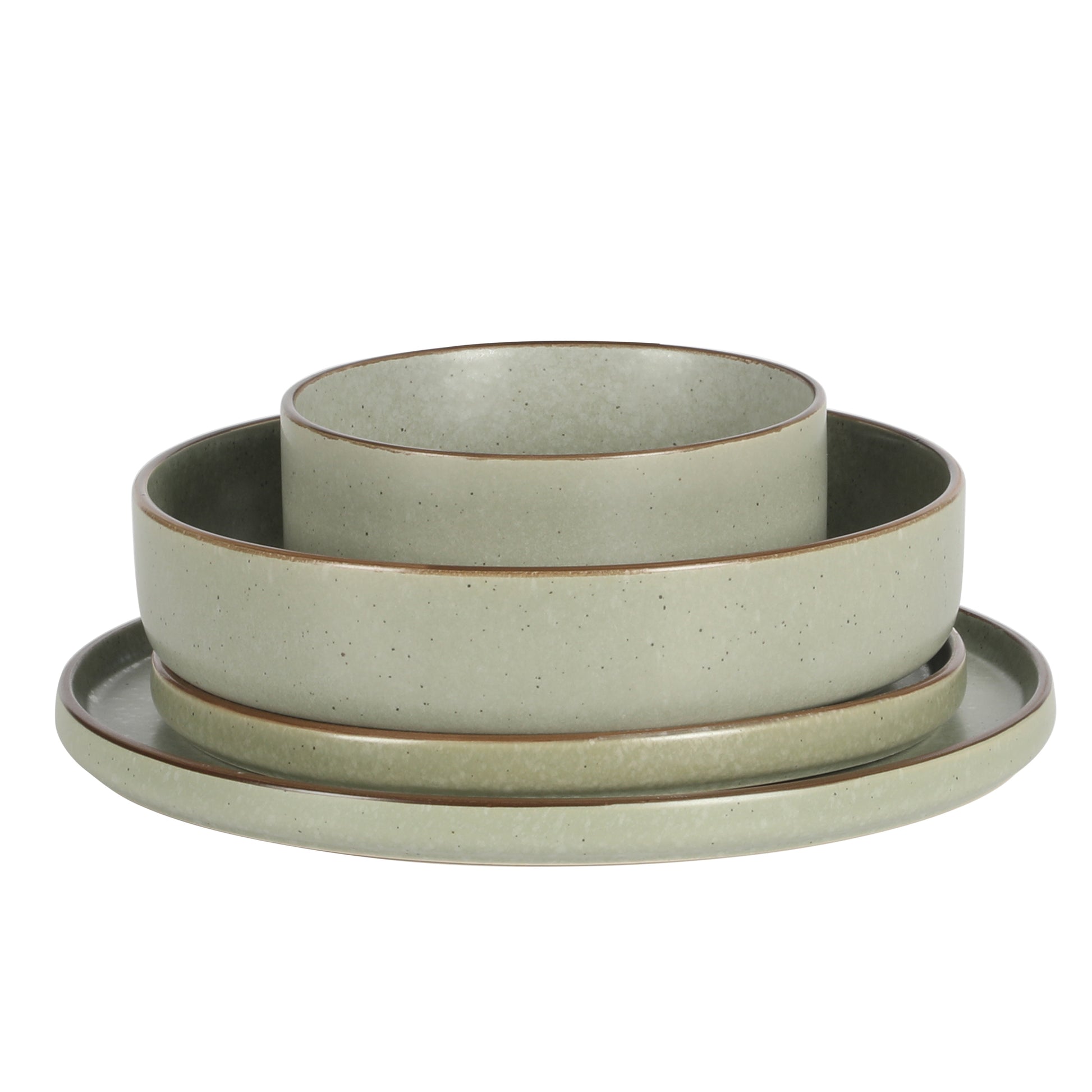 Gibson Elite Gelston Stoneware Matte Reactive Glaze 16 Piece (Service for 4) Plates and Bowl Dinnerware Set