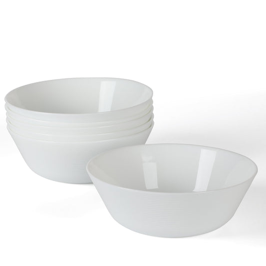 Martha Stewart Opalton 6 Piece 6 Inch Chip and Break Resistant Cereal Bowl