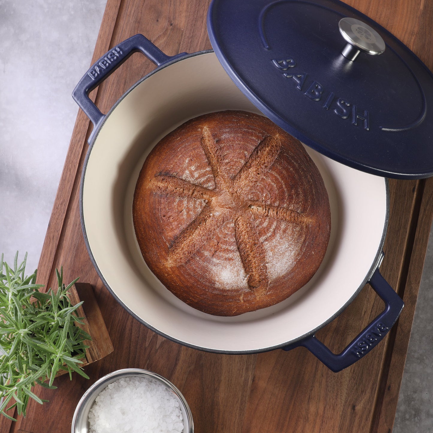 Babish 6-Quart Round Matte Enamel Cast Iron Dutch Oven Pot With Lid