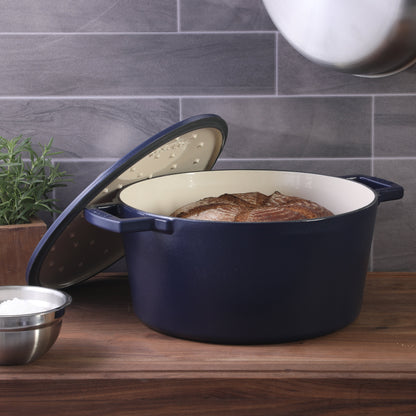 Babish 6-Quart Round Matte Enamel Cast Iron Dutch Oven Pot With Lid
