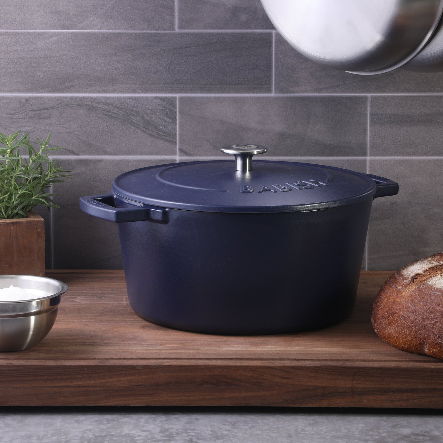 Babish 6-Quart Round Matte Enamel Cast Iron Dutch Oven Pot With Lid
