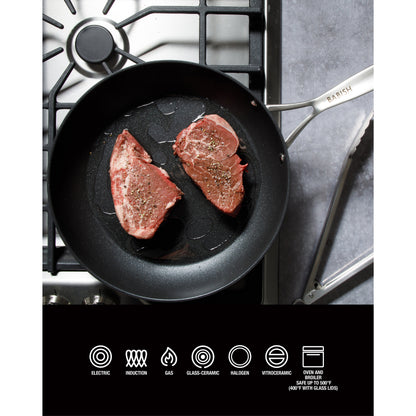 Babish 10 Piece Hard Anodized Titanium Forever Non Stick Technology Durable Pots and Pans Cookware Set - Black